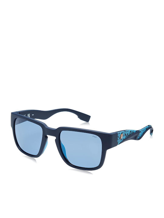 FILA Men's Sunglasses with Navy Blue Plastic Frame and Blue Polarized Lens SFI463 J99P