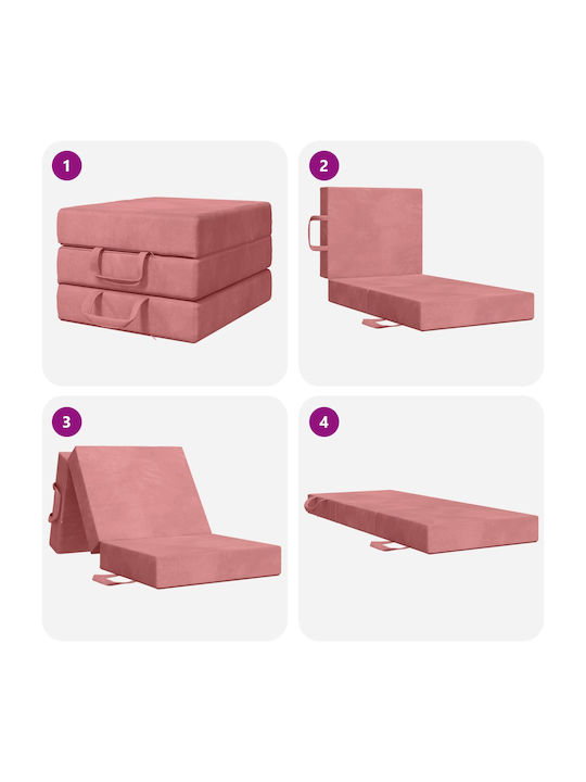 vidaXL Velvet Pink Decorative Pillow Case 45x90cm