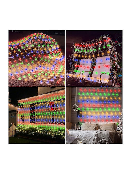 Led Light Net Curtain Waterproof 8 Modes 150x150 Cm