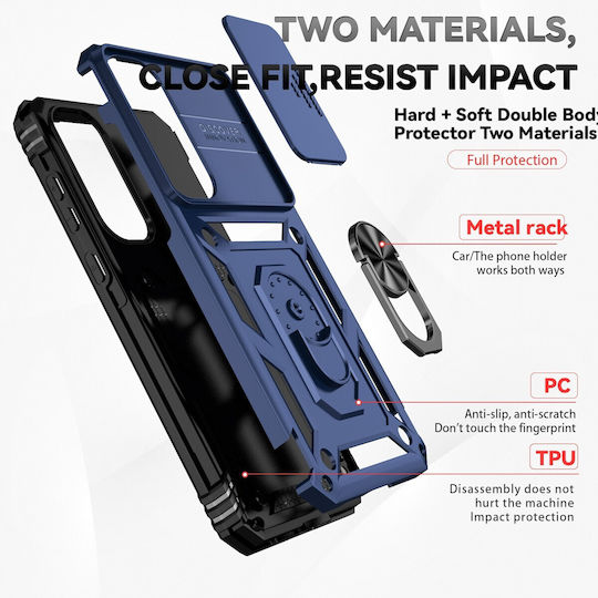 Forcell Back Cover Plastic / Tempered Glass Blue (Galaxy A55Oppo A55 5G)