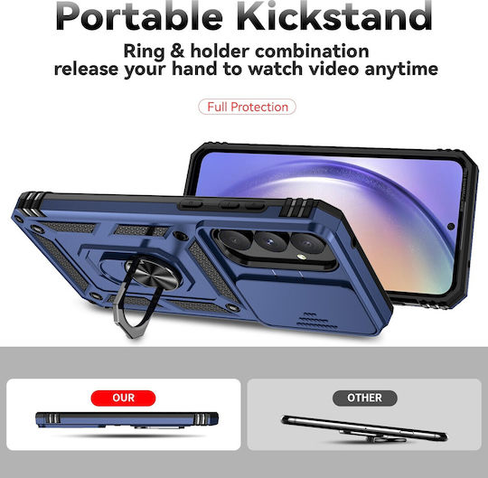 Forcell Back Cover Plastic / Tempered Glass Blue (Galaxy A55Oppo A55 5G)
