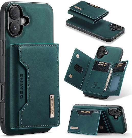 DG.MING Wallet Δερματίνης / Tempered Glass Πράσινο (iPhone 16)
