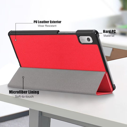 3-слоен Флип Капак Червен Lenovo Tab M9