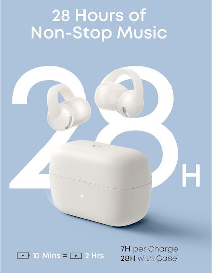 Soundcore by Anker C50i Open Ear Bluetooth Безжични Слушалки с Устойчивост на Изпотяване и Калъф за Зареждане Бели