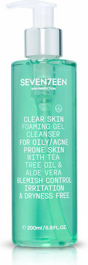 Seventeen Foaming Gel Cleanser for Oily/Acne Prone Skin Gel Καθαρισμού Προσώπου για Ακνεϊκές Επιδερμίδες 200ml