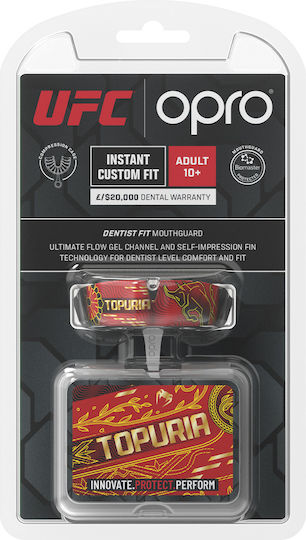 Επίσημη Μασέλα Opro Instant Custom Fit Mouthguard Ufc Fighter Topuria Black Red Gold