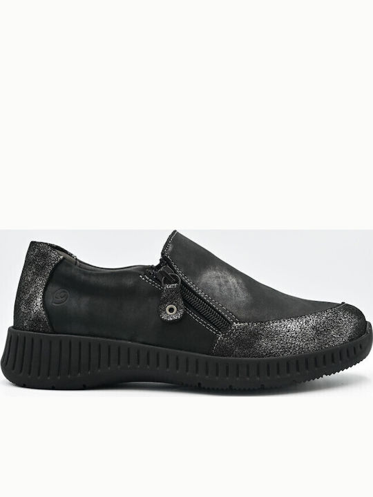 Anatomic Women's Leather Black Slip-Ons