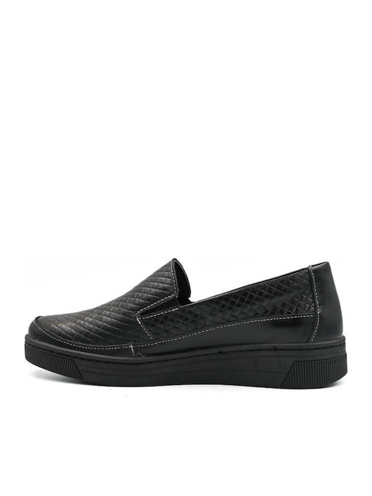 Ανατομικά Γυναικεία Slip-On Δερμάτινα Γκρι