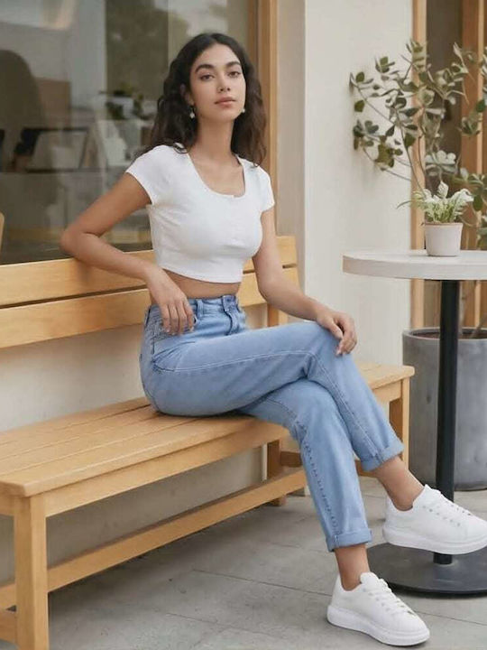 High Rise Women's Jean Pants in Mom Fit