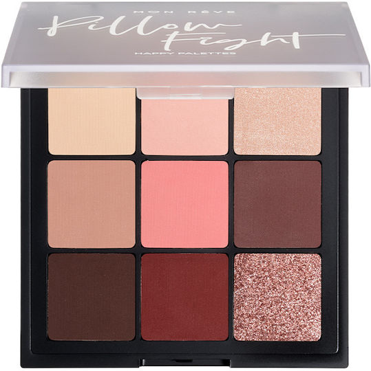 Mon Reve Happy Palettes Palette with Eye Shadows in Pressed Powder Form 09 Pillow Fight 15gr