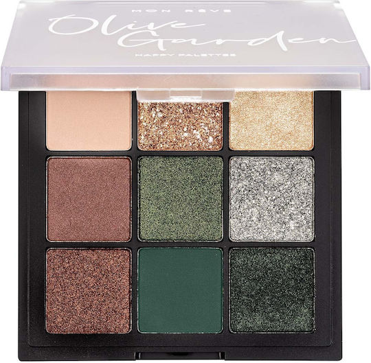 Mon Reve Happy Palettes Palette with Eye Shadows in Pressed Powder Form 15gr