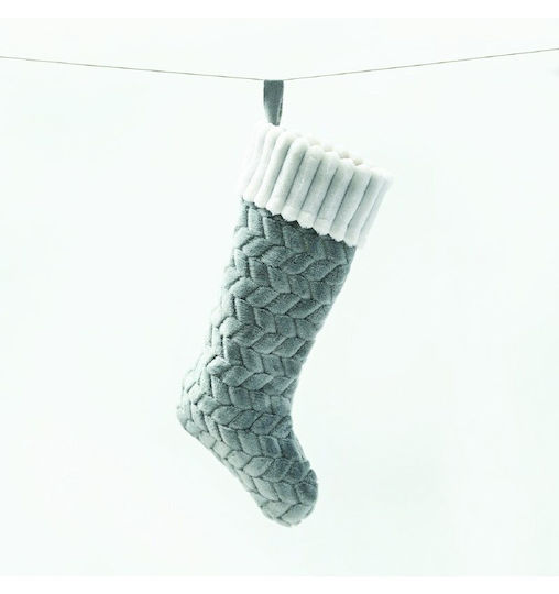Christmas Decorative Fabric Gray Socks L44.5xW20.5xH20.5cm