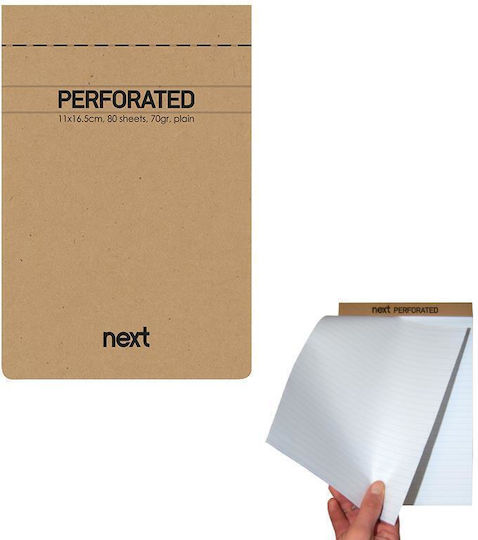 Next Perforated Notepad 80 Sheets with Blank Pages White