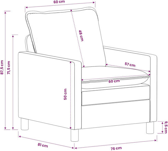 Living Room Furniture Set 2-Seater & Armchair