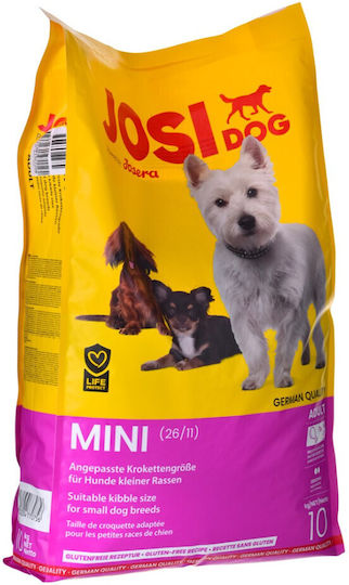 Josera Josidog Mini 10kg Ξηρά Τροφή χωρίς Γλουτένη για Ενήλικους Σκύλους Μικρόσωμων Φυλών με Κρέας, Πάπια και Ρύζι