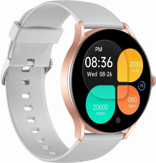 Gravity GT2-3 Pro 45mm Smartwatch with Heart Rate Monitor (Rose Gold)
