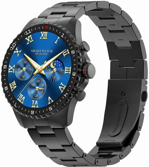 Gravity GT16-2 48mm Smartwatch mit Herzfrequenzsensor (Schwarz)