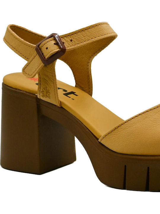 Sandale Elegante Damă Anatomice Galbene Din Piele