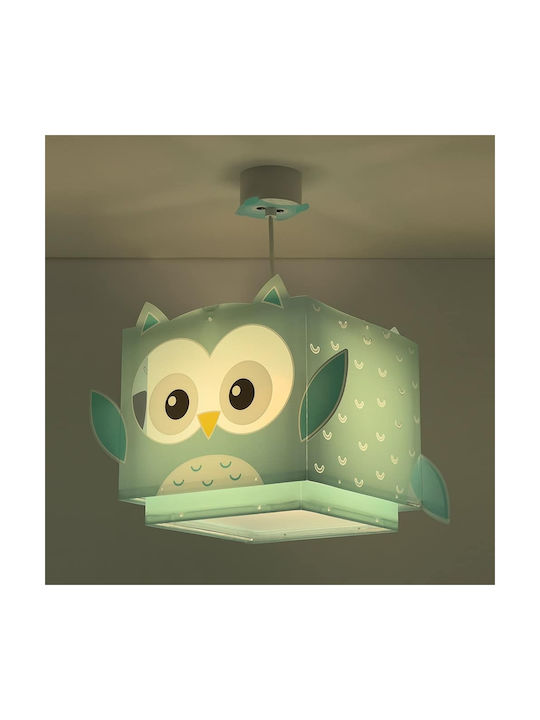 Ango Little Single-Light Kids Ceiling Light Hanging Made of Plastic 15W with E27 Base Turquoise 33x24cm