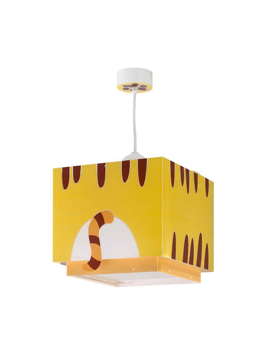 Ango Little Tiger Single-Light Kids Ceiling Light from Plastic 23W with E27 Base Orange 24x24cm