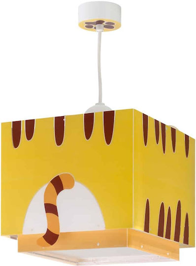 Ango Little Tiger Single-Light Kids Ceiling Light from Plastic 23W with E27 Base Orange 24x24cm