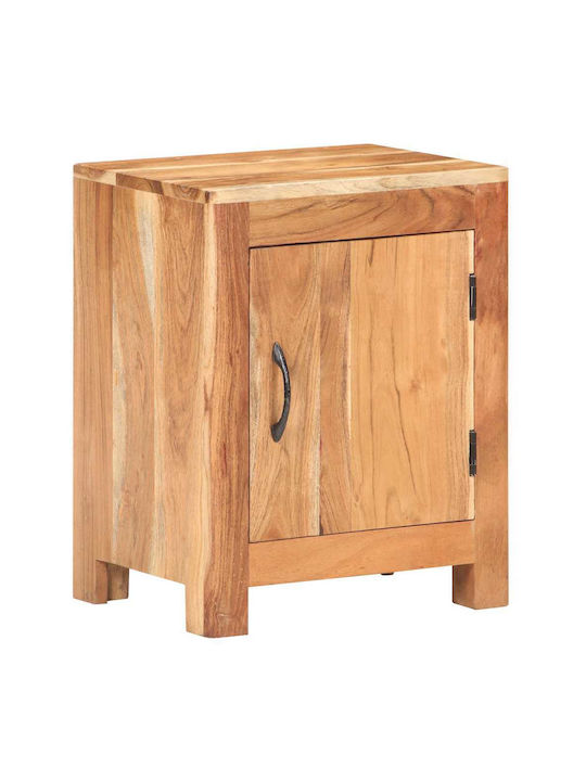 Κομοδίνο από Μασίφ Ξύλο Μπεζ 40x30x50cm