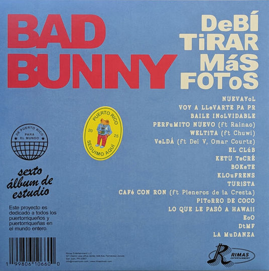 Bad Bunny Debí Tirar Más Fotos Vinyl