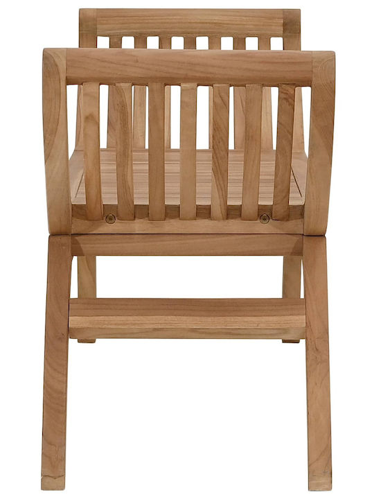 Bancă Solidă De Exterior Din Lemn Cu Perne 126x35x55cm