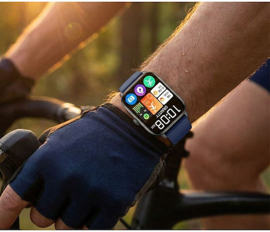 Gravity GT36-6 36mm Smartwatch με Παλμογράφο (Black Blue)