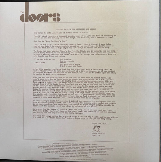 Doors Strange Days 1967 A Work In Progress Part 2 Vinyl