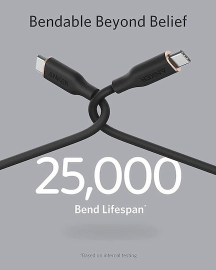 Anker Powerline USB 2.0 Cable USB-C male - USB-C 100W Μαύρο 0.9m A8552H11