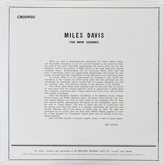 Miles Davis New Sounds Vinyl
