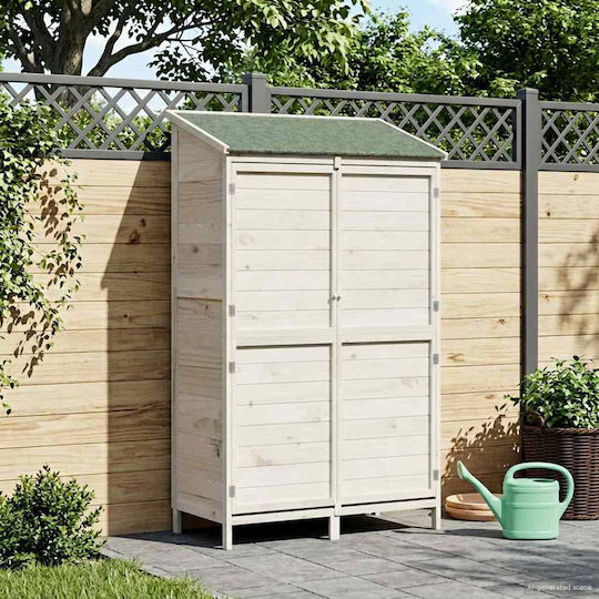 Wooden Garden Shed White M1.06xW0.56xH1.765m