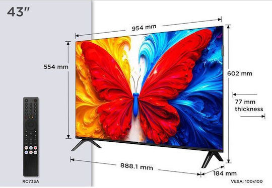 TCL Смарт Телевизор 43" Full HD QLED 43S5L HDR (2026)