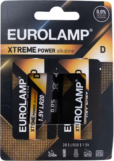 Eurolamp Μπαταρίες Αλκαλικές Extreme D Eurolamp (2 τεμ)