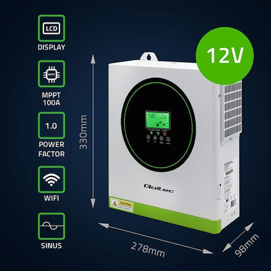 Qoltec Invertor Hibrid Off-Grid Putere 1500W 53863