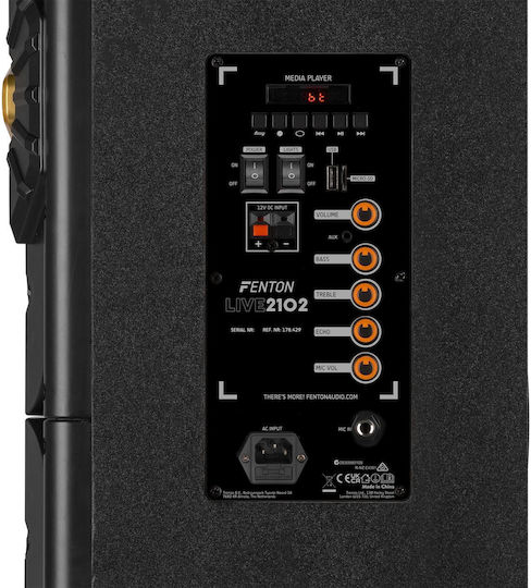 Fenton Boxă Karaoke Cu Microfon Cu Fir Și Efecte De Iluminare LIVE2102 Negru