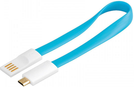 Baku Baku 0.2m Flat / Magnetic USB 2.0 to micro USB Cable Blue (BK-4084)