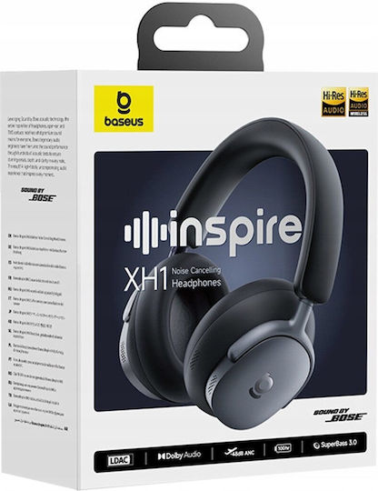 Baseus XH1 OS Sound by Bose Wireless / Wired Over Ear Headphones with 100 Hours Playing Time Black