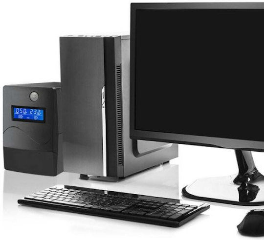 Qoltec 53979 UPS Linie-interaktiv 850VA 480W mit 2 Schuko Steckdosen