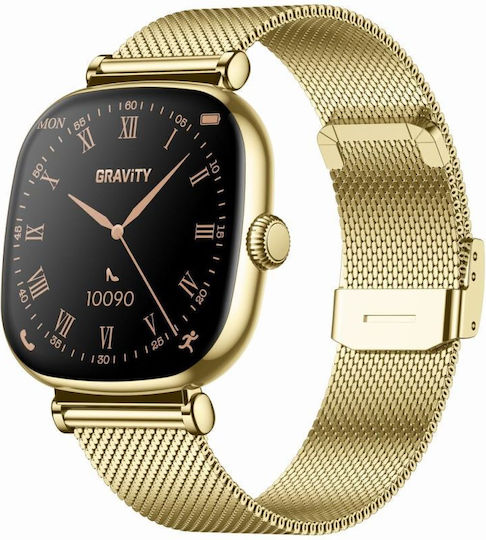 Gravity GT32-1 41mm Smartwatch with Heart Rate Monitor (Golden)