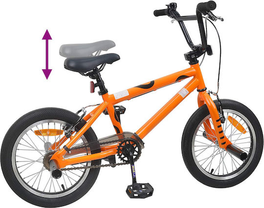 vidaXL 16" Детски Велосипед BMX Оранжев