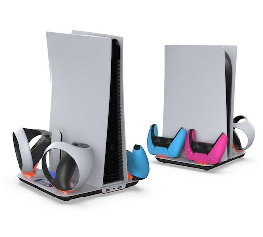 Ps5 Ps5 Slim Ps Vr2 Dobe Tp5-3550 Βάση Ψύξης Κονσόλας Παιχνιδιών Φόρτιση Βάση Φόρτισης + Κρεμάστρα Ακουστικών