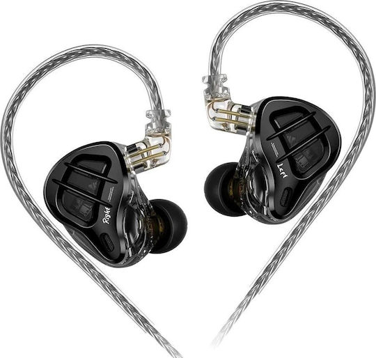 KZ Ακουστικά Ψείρες In Ear Zar Μαύρα