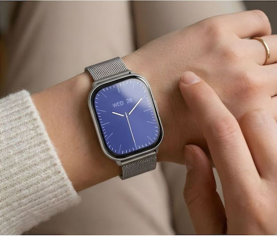 Gravity GT43-2 47mm Smartwatch με Παλμογράφο (Gray/Silver)