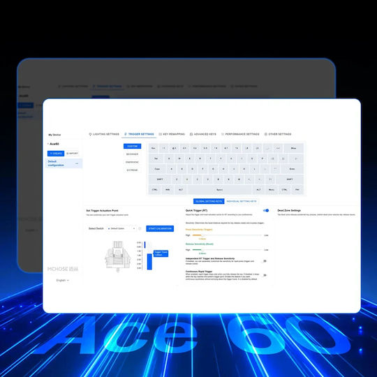 MCHOSE Ace60 Gaming Μηχανικό Πληκτρολόγιο 60% με Magnetic διακόπτες και RGB φωτισμό (Αγγλικό US)