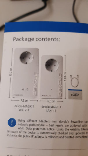 Devolo Magic 1 WiFi 2-1 Powerline Kit dublu pentru Conexiune Wireless Wi-Fi 5 cu Prin trecere Prize și 2 Porturi Ethernet