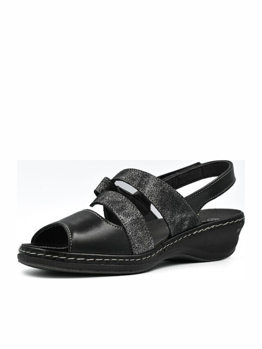 Leather Women's Anatomic Black Sandals
