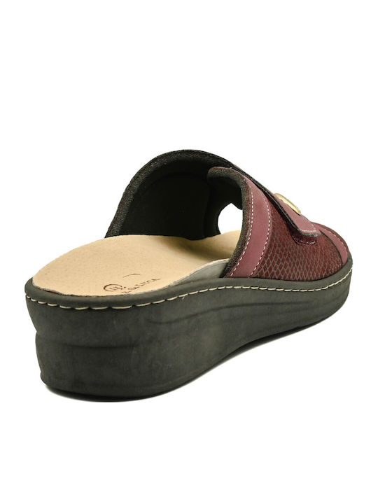 Leather Women's Anatomic Burgundy Sandals
