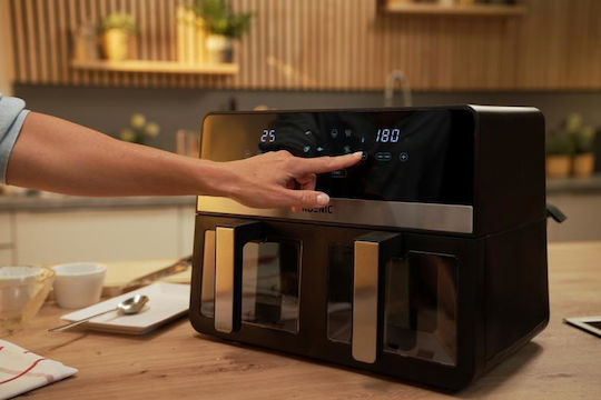 Koenic Kaf Heißluftfritteuse mit Doppeltem Abnehmbaren Behälter 4.75lt Schwarze